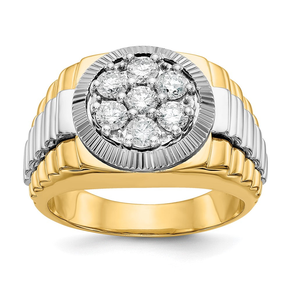 14K Two Tone 14Ktt True Origin Lab Grown Vs+, F+ Diamond Men'S Ring