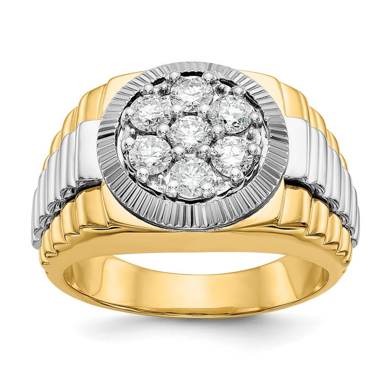 14K Two Tone 14Ktt True Origin Lab Grown Vs+, F+ Diamond Men'S Ring
