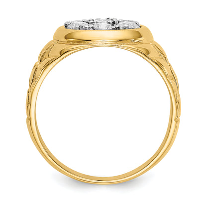 14K Yellow Gold Aa Diamond Men'S Ring