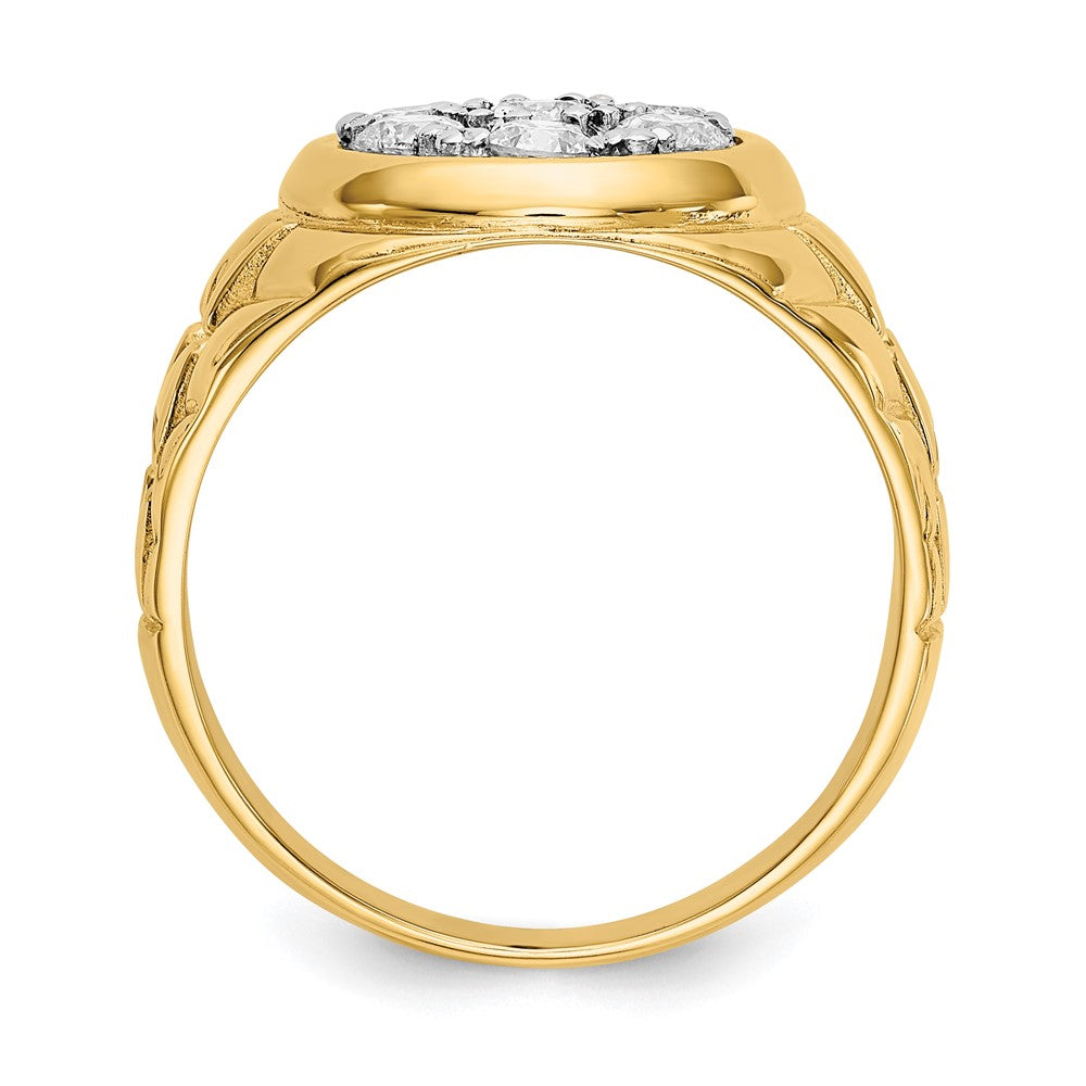 14K Yellow Gold Vs Diamond Men'S Ring