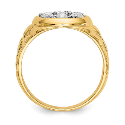 14K Yellow Gold Aaa Diamond Men'S Ring