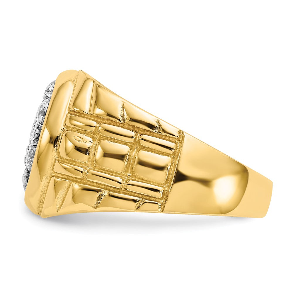 14K Yellow Gold Aaa Diamond Men'S Ring