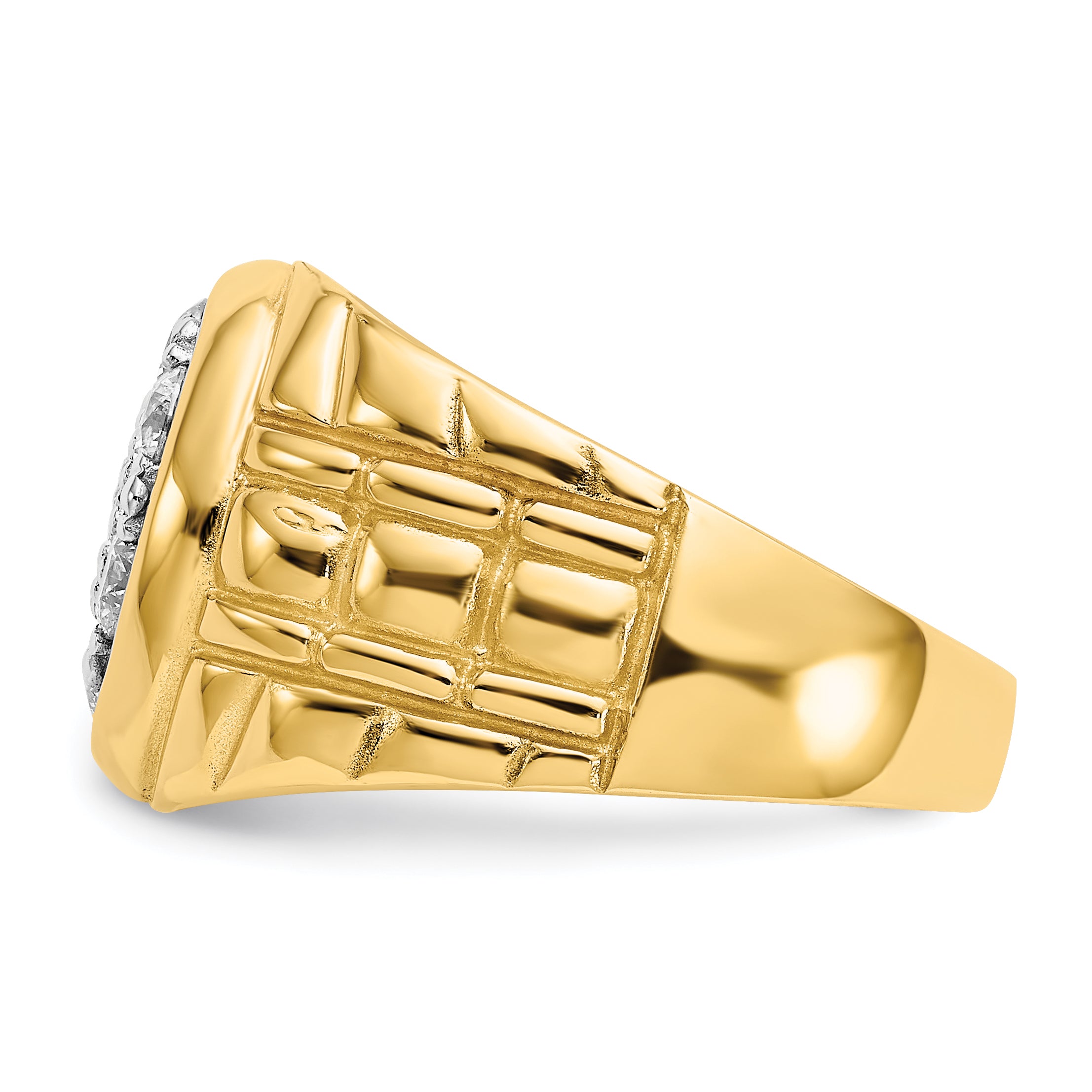 14K Yellow Gold Vs Diamond Men'S Ring