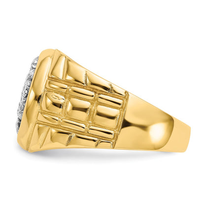 14K Yellow Gold Vs Diamond Men'S Ring