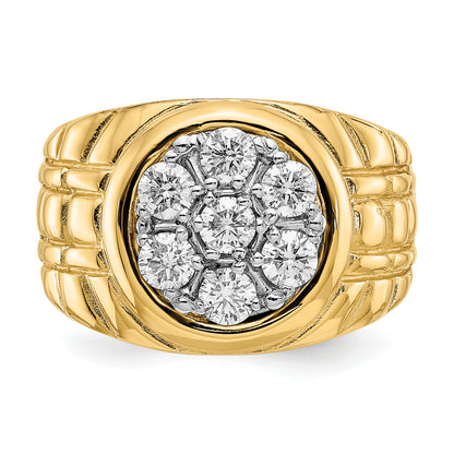 14K Yellow Gold Aa Diamond Men'S Ring