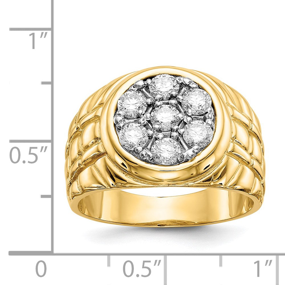 14K Yellow Gold Aaa Diamond Men'S Ring
