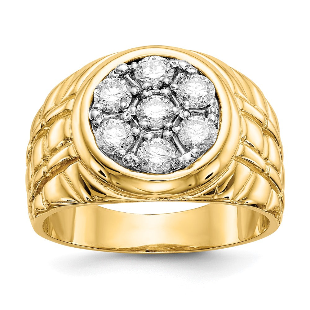 14K Yellow Gold Vs Diamond Men'S Ring