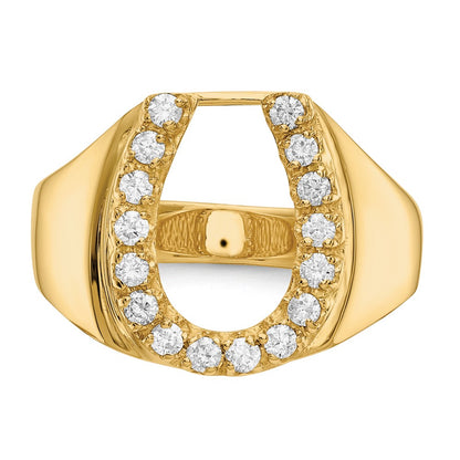 14K Yellow Gold Aaa Diamond Men'S Ring