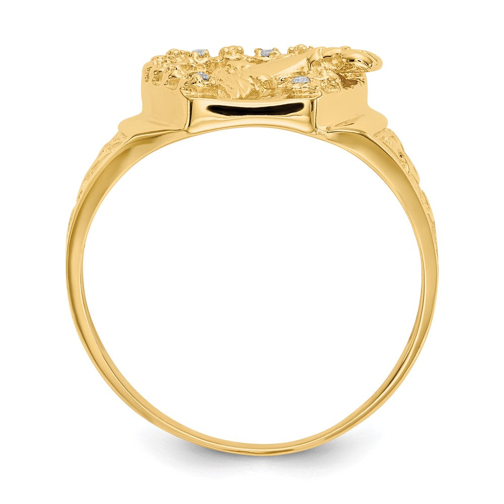 14K Yellow Gold Aaa Diamond Men'S Ring