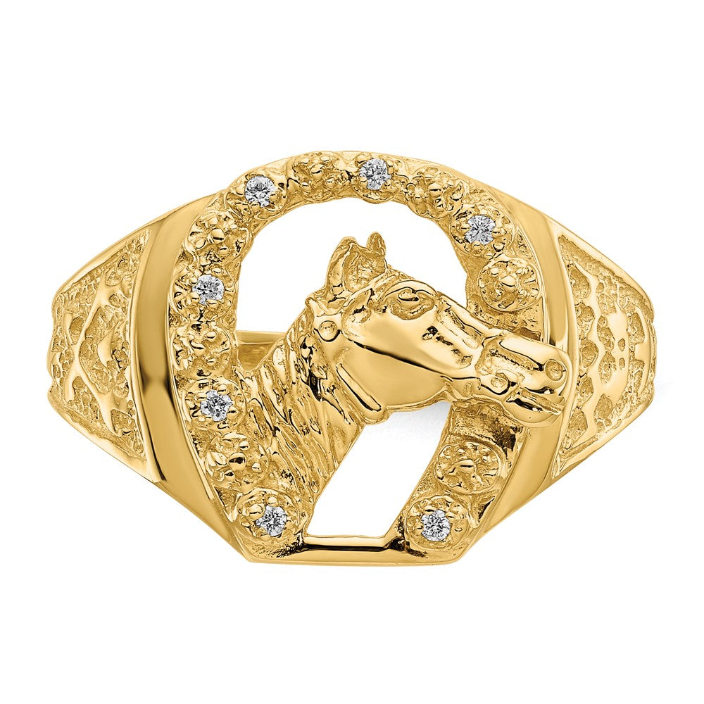 14K Yellow Gold A Diamond Men'S Ring