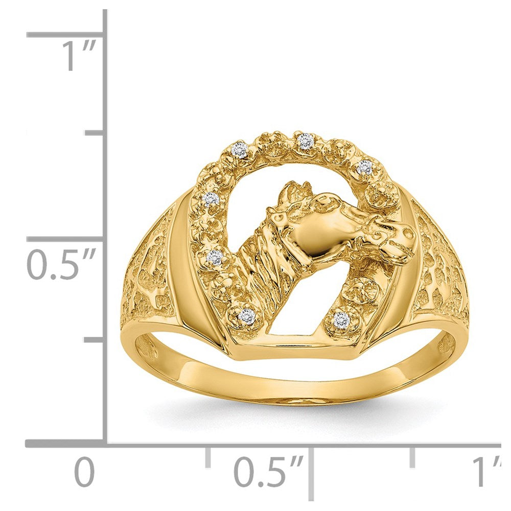 14K Yellow Gold Aaa Diamond Men'S Ring