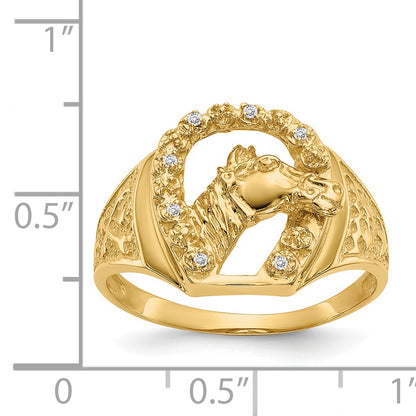 14K Yellow Gold A Diamond Men'S Ring