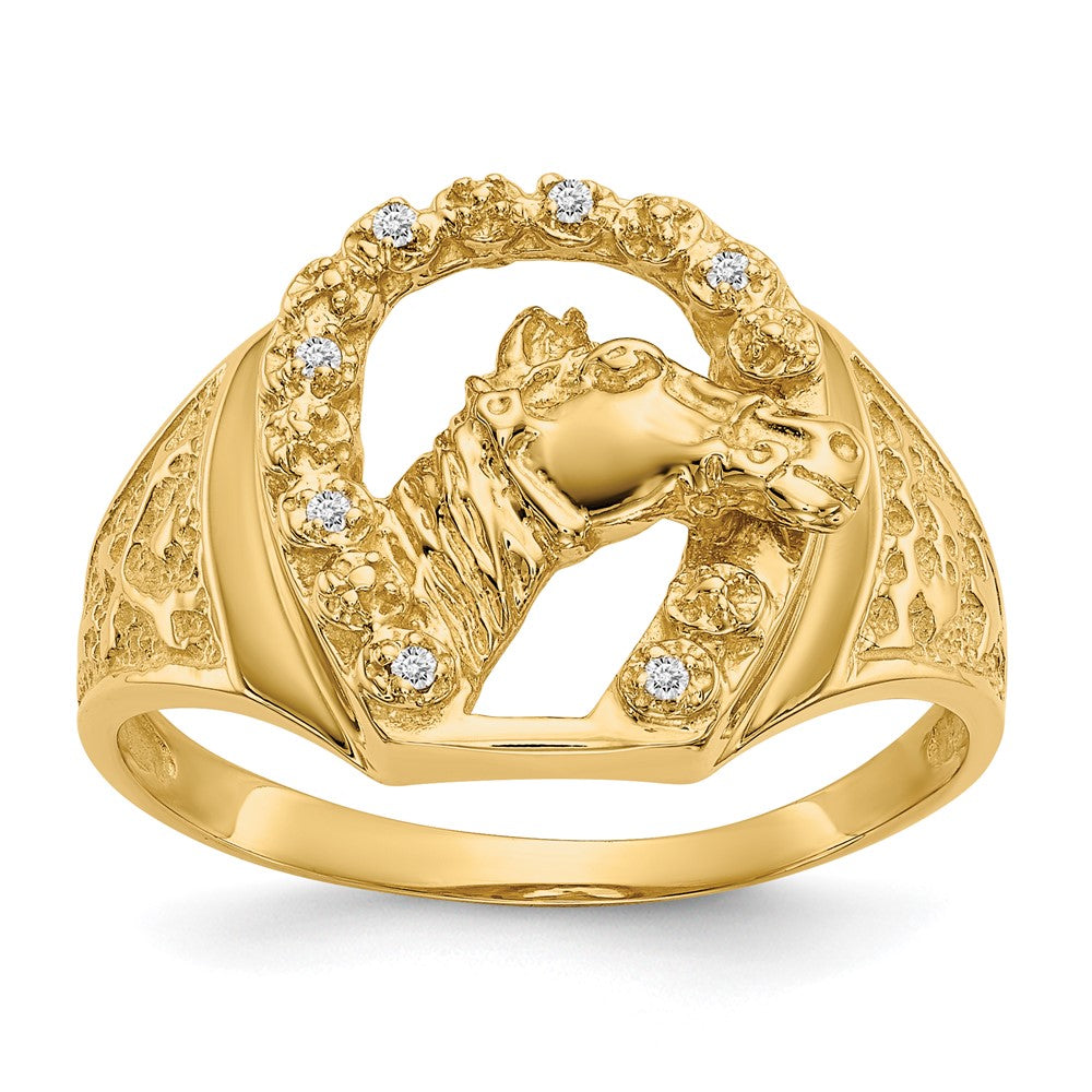14K Yellow Gold A Diamond Men'S Ring