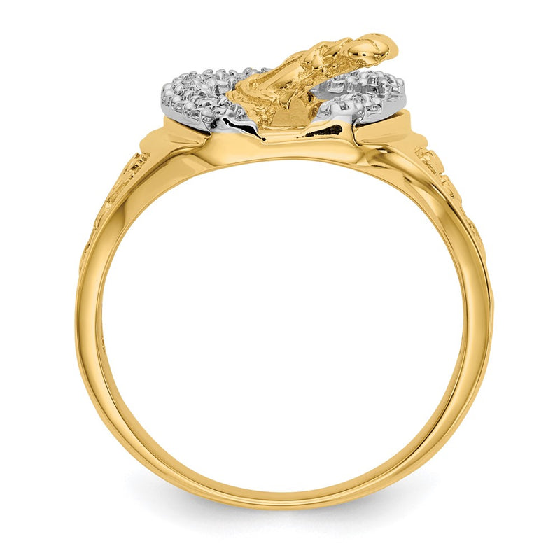 14K Two Tone Aa Diamond Men'S Ring