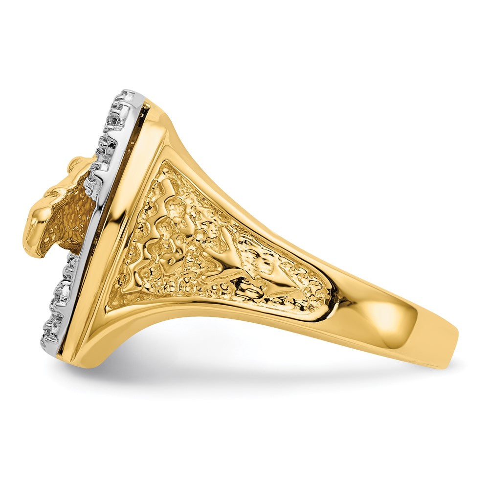 14K Two Tone Vs Diamond Men'S Ring