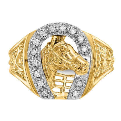 14K Two Tone Aa Diamond Men'S Ring