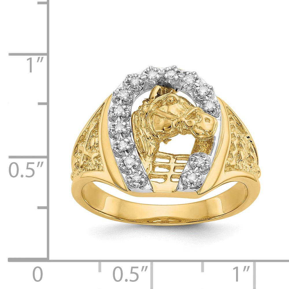 14K Two Tone Aa Diamond Men'S Ring