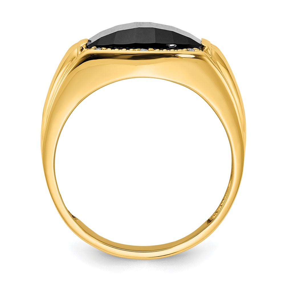 14K Yellow Gold Aaa Diamond Men'S Ring