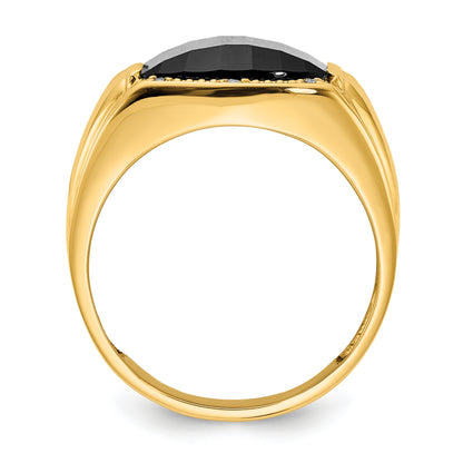 14K Yellow Gold Aa Diamond Men'S Ring