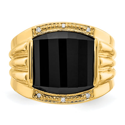 14K Yellow Gold Aa Diamond Men'S Ring