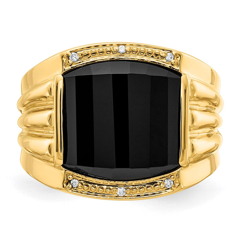 14K Yellow Gold Aaa Diamond Men'S Ring