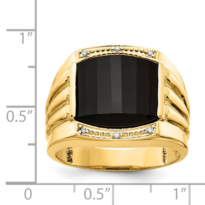 14K Yellow Gold Aaa Diamond Men'S Ring