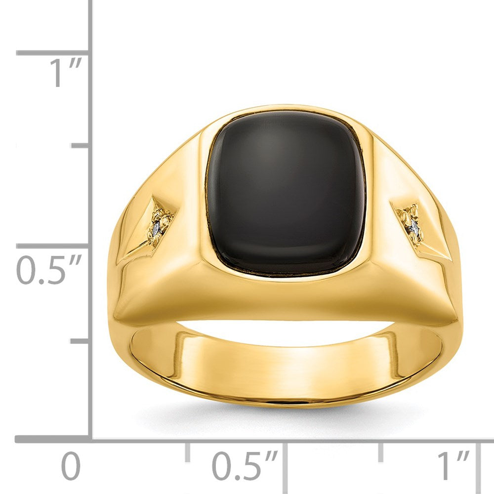 14K Yellow Gold Aa Diamond Men'S Ring