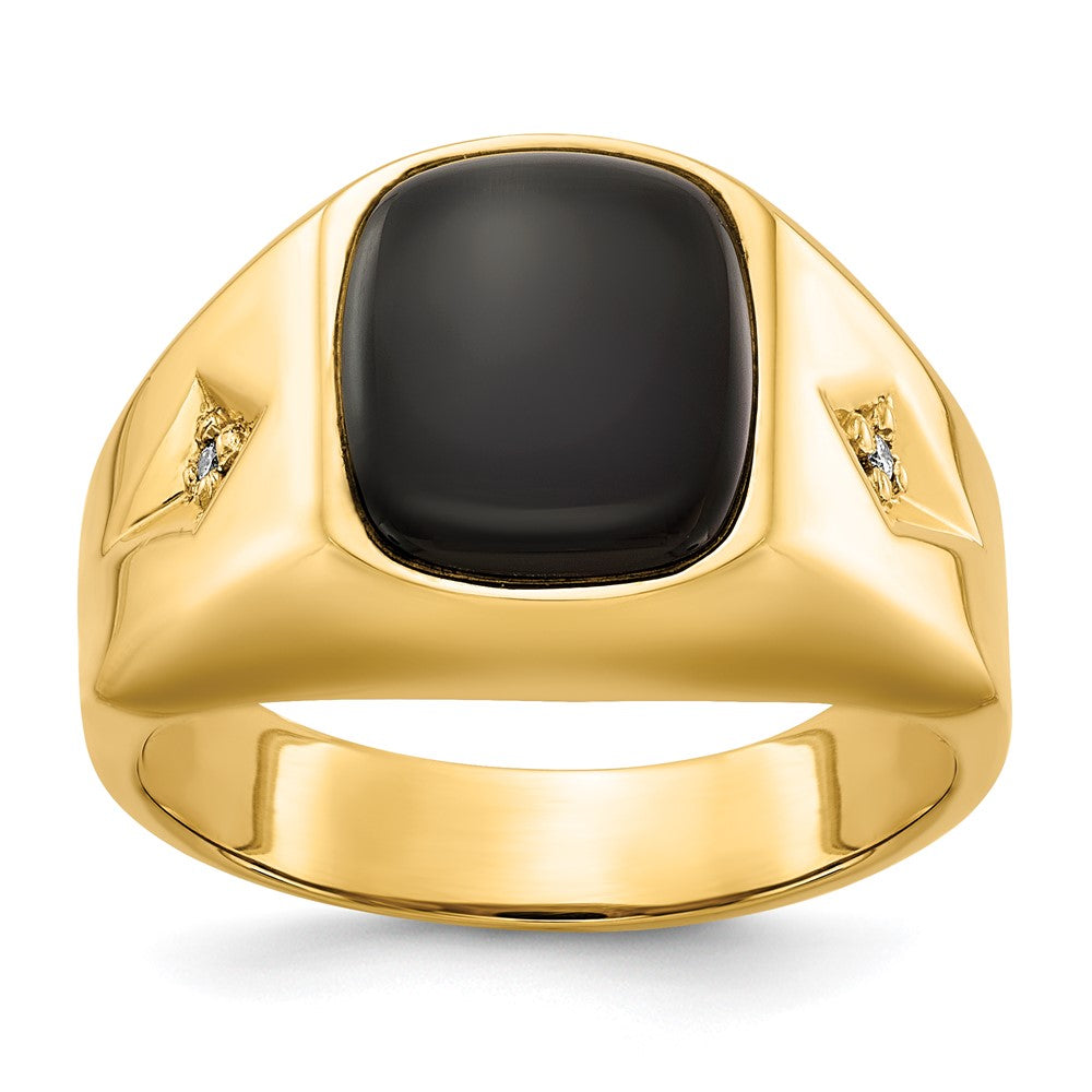 14K Yellow Gold Aa Diamond Men'S Ring