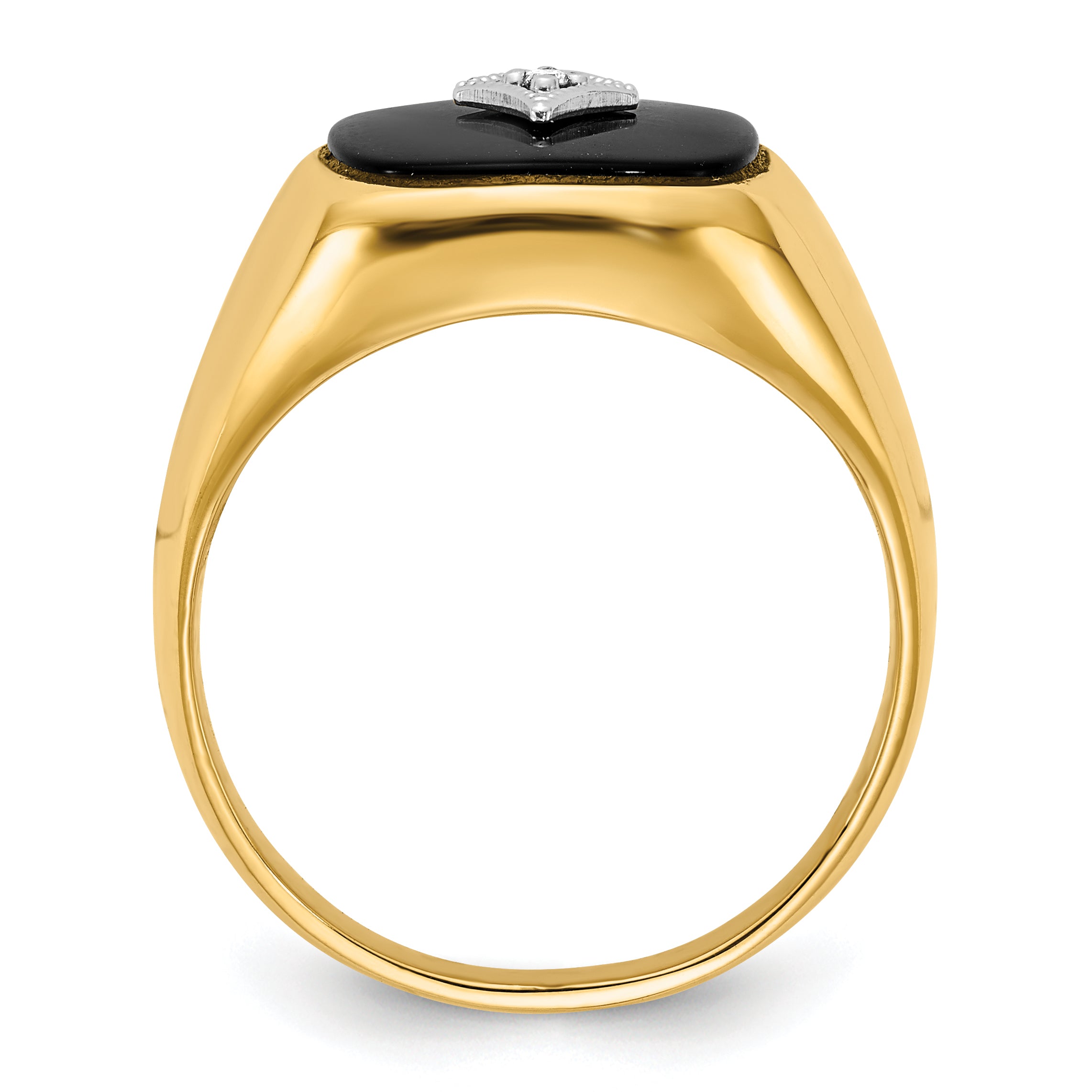 14K Yellow Gold Vs Diamond Men'S Ring
