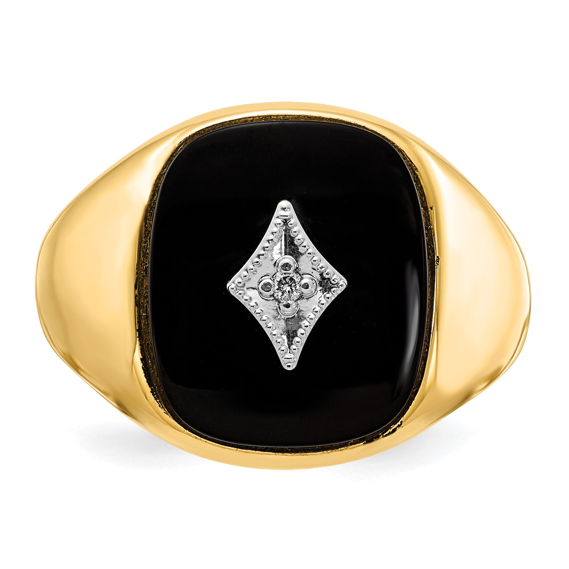 14K Yellow Gold Vs Diamond Men'S Ring