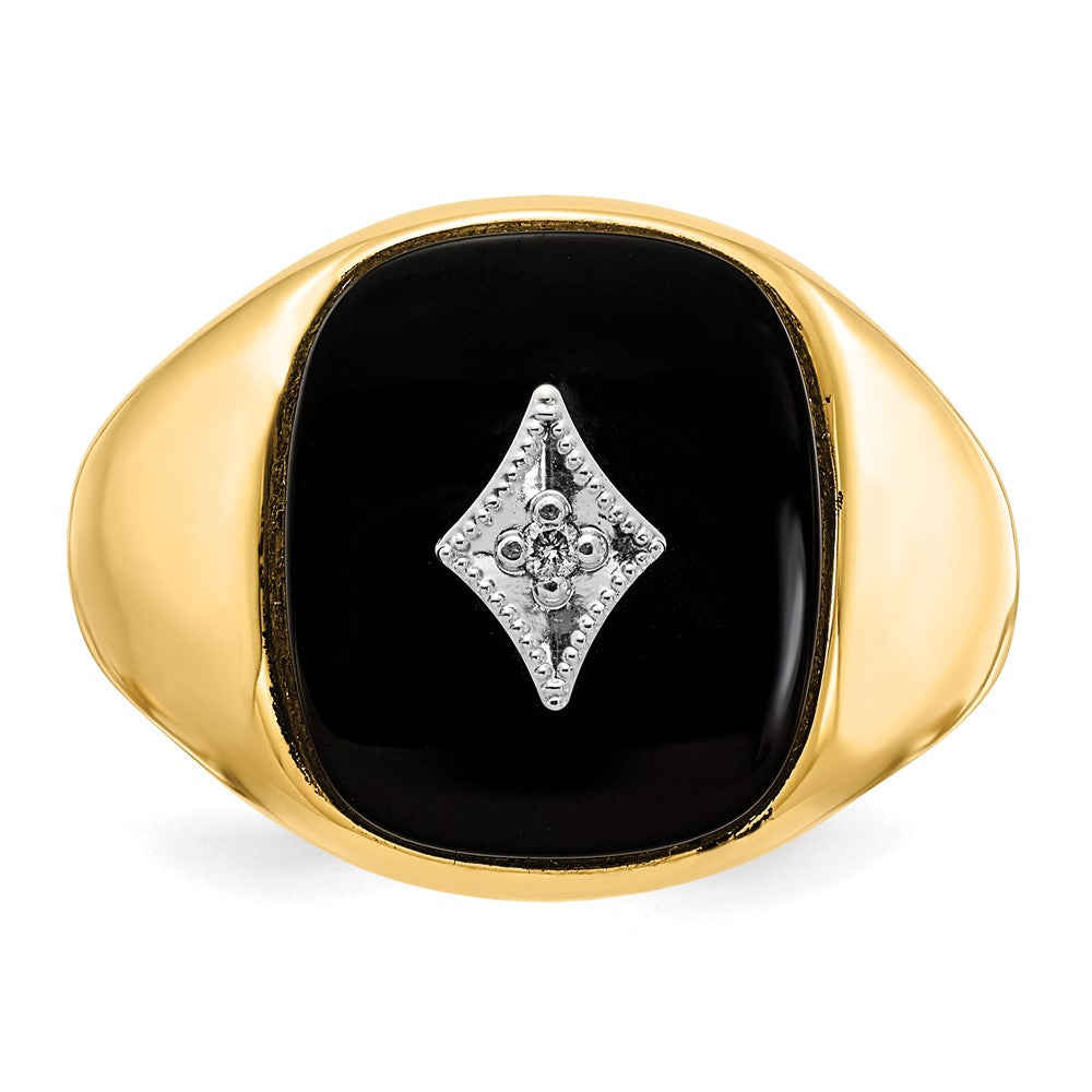 14K Yellow Gold Vs Diamond Men'S Ring