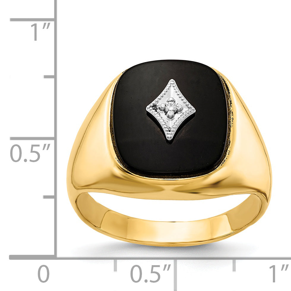 14K Yellow Gold Vs Diamond Men'S Ring