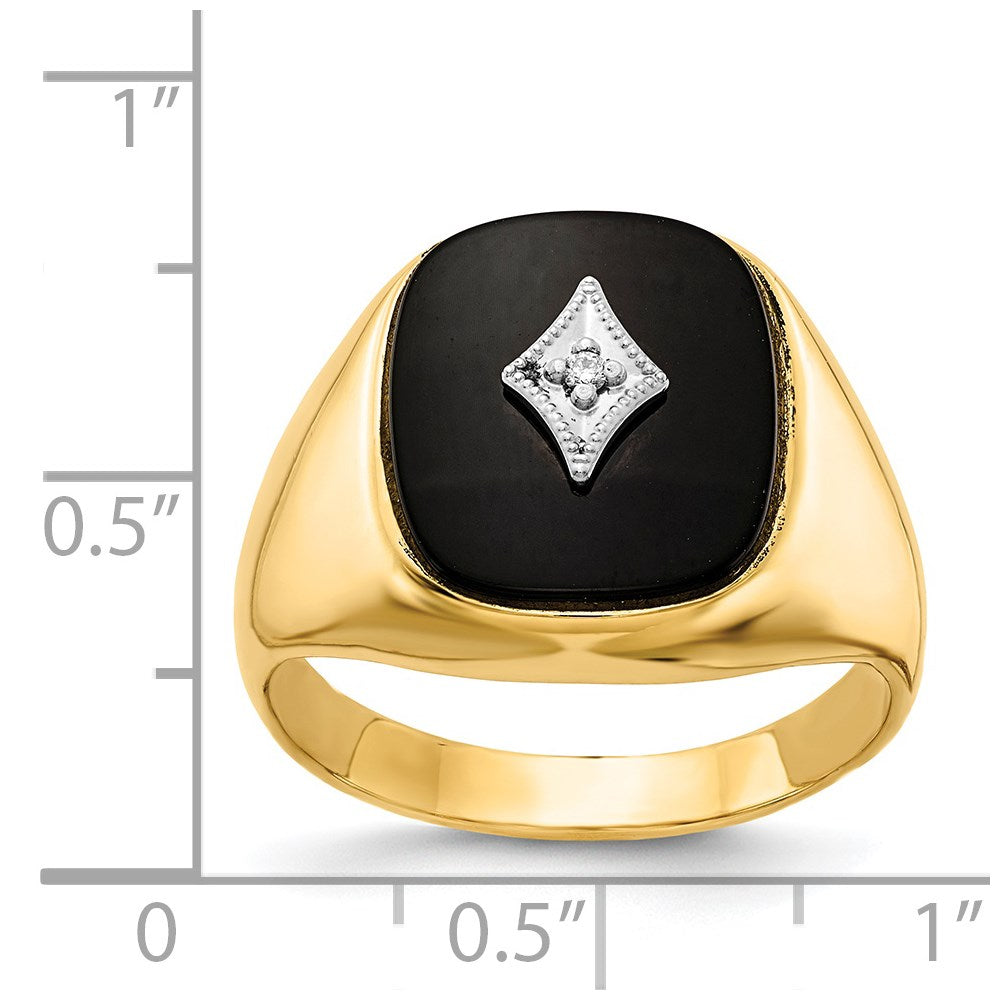 14K Yellow Gold Vs Diamond Men'S Ring