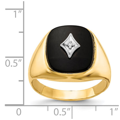 14K Yellow Gold Vs Diamond Men'S Ring