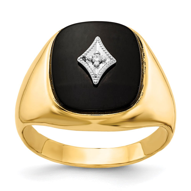 14K Yellow Gold Vs Diamond Men'S Ring