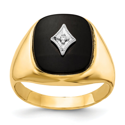 14K Yellow Gold Vs Diamond Men'S Ring