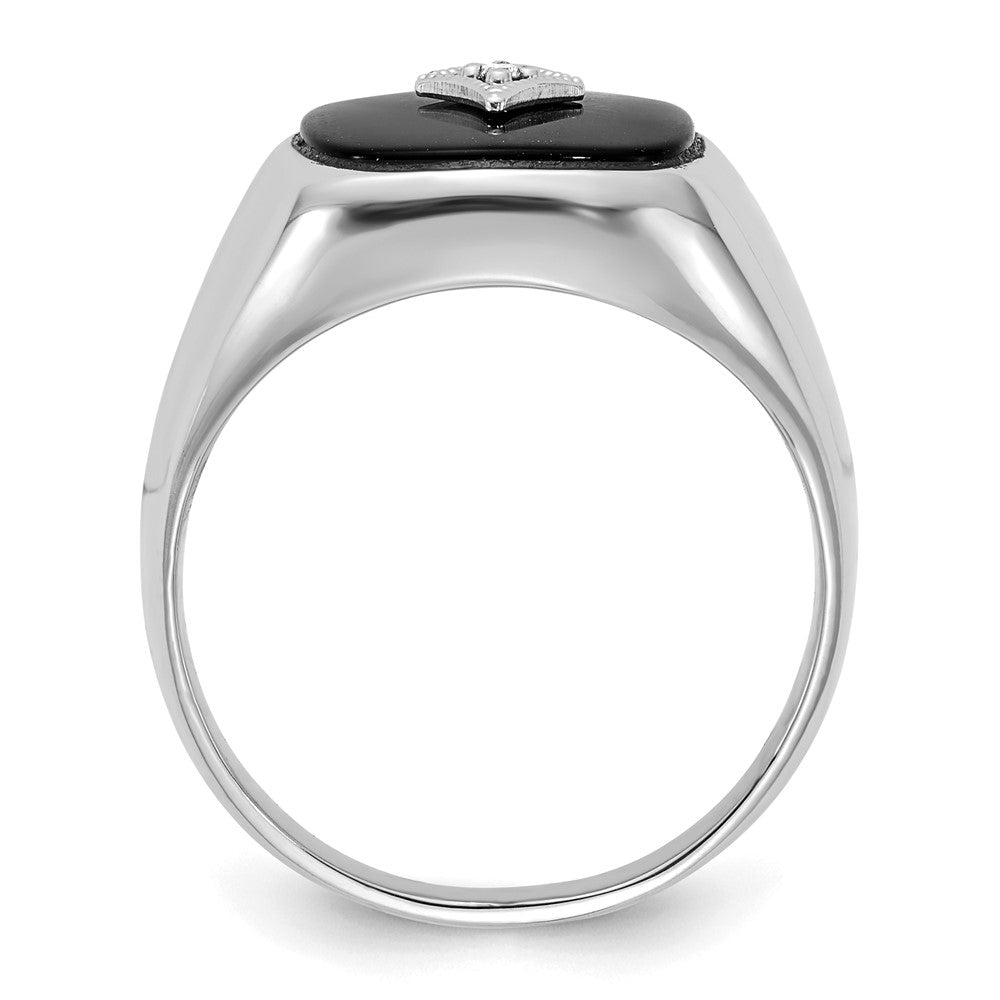14K White Gold Aaa Diamond Men'S Ring