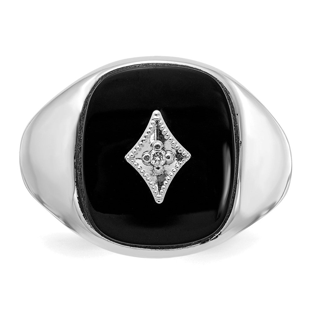 14k White Gold A Real Diamond men's ring