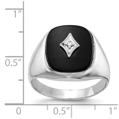 14k White Gold AAA Real Diamond men's ring