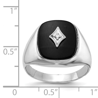 14K White Gold Aaa Diamond Men'S Ring