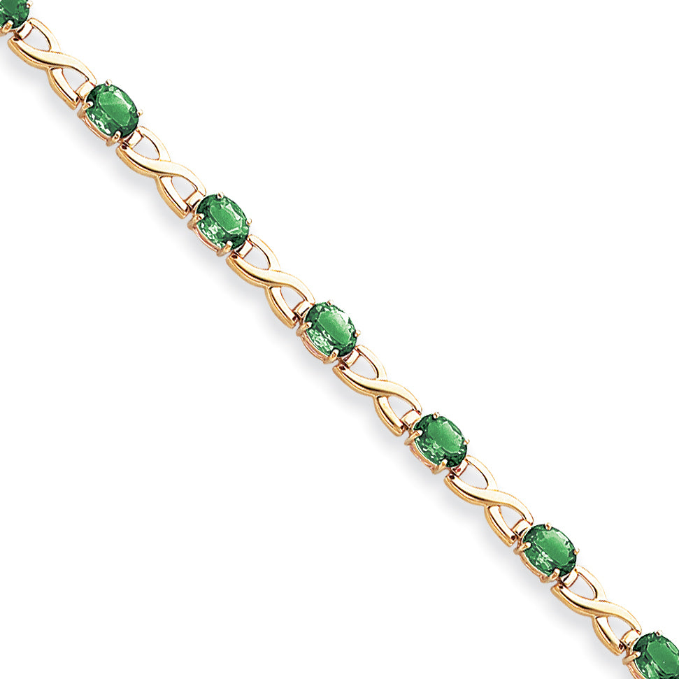 14K Yellow Gold 7X5mm Oval Mount St. Helens Bracelet