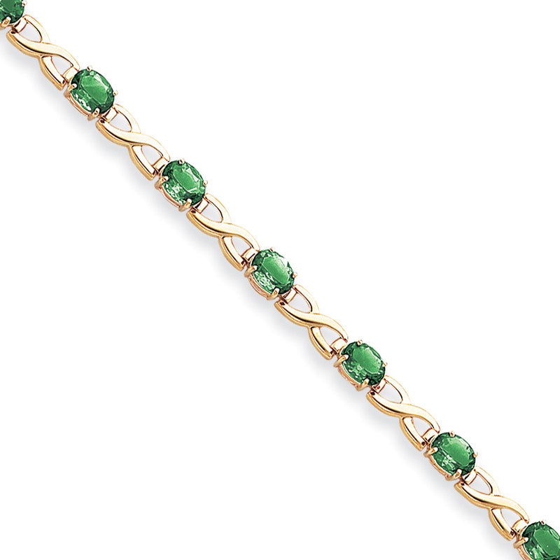 14K Yellow Gold 7X5mm Oval Mount St. Helens Bracelet