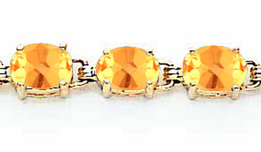 14K Yellow Gold 6X4mm Oval Citrine Bracelet