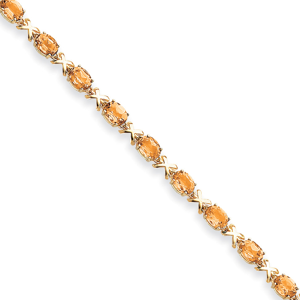 14K Yellow Gold Citrine Bracelet