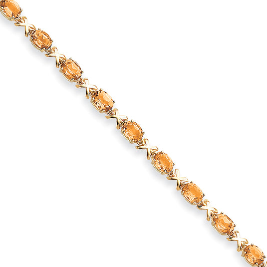 14K Yellow Gold Citrine Bracelet
