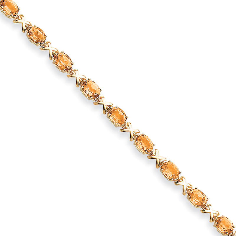 14K Yellow Gold Citrine Bracelet