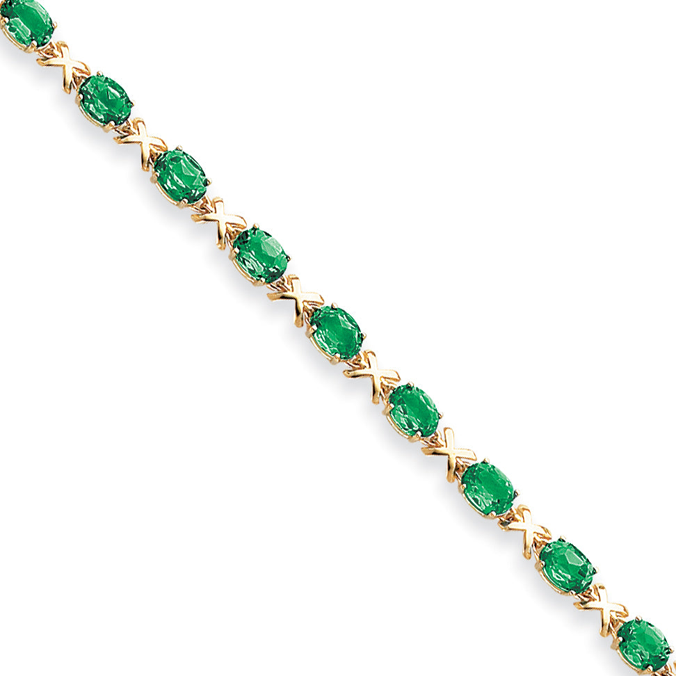 14K Yellow Gold 7X5mm Oval Mount St. Helens Bracelet
