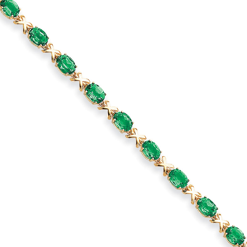 14K Yellow Gold 7X5mm Oval Mount St. Helens Bracelet