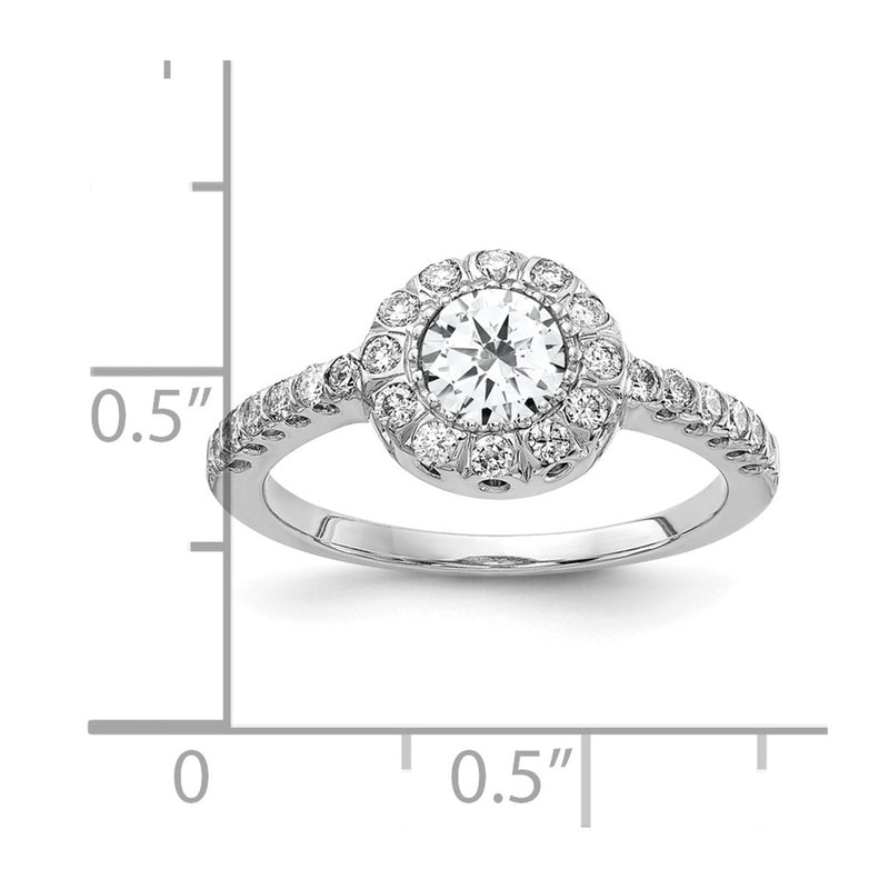 14k White Gold 5mm Cubic Zirconia A Real Diamond ring