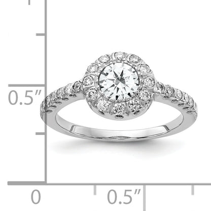 Solid 14k White Gold 5mm Cubic Zirconia VS Simulated CZ Ring